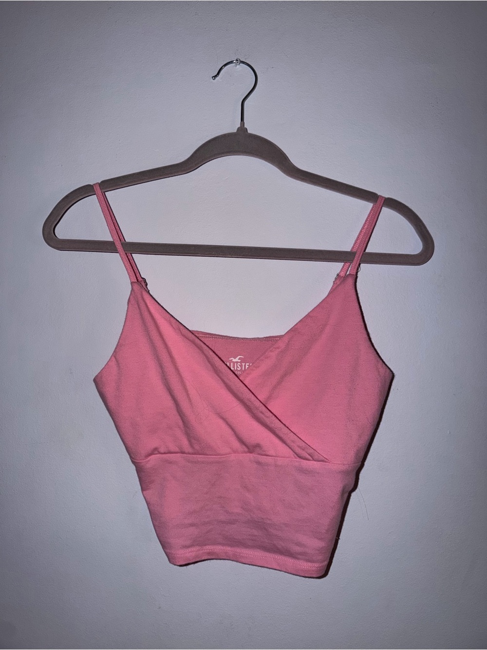 Hollister Pink Wrap-Front Cropped Cami Top